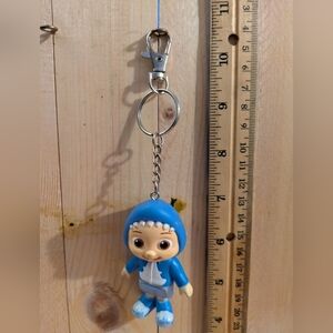 Blue Hooded Character Keychain